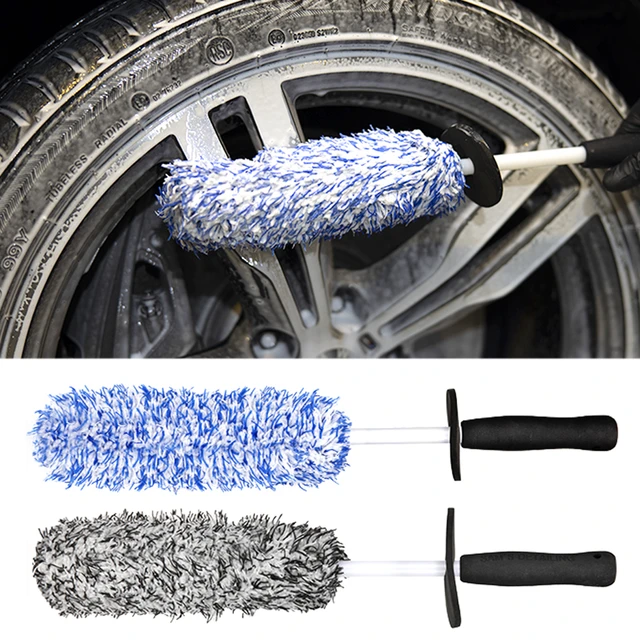 Car Wash Super Brush Microfiber Premium Wheels Brush Non-Slip Handle Easy  To Cleaning Rims Spokes Wheel Barrel Car Accessories - AliExpress