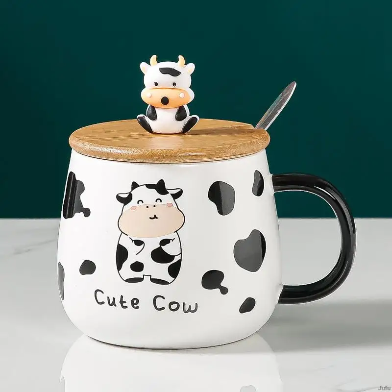 Panda Cup, Ceramic Coffee Mugs, Cute Panda Coffee Mug with Lid & Spoon