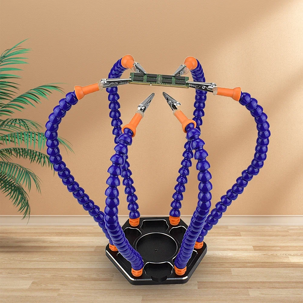 Aluminum Alloy Soldering Helping Hands Desk Clip with LED