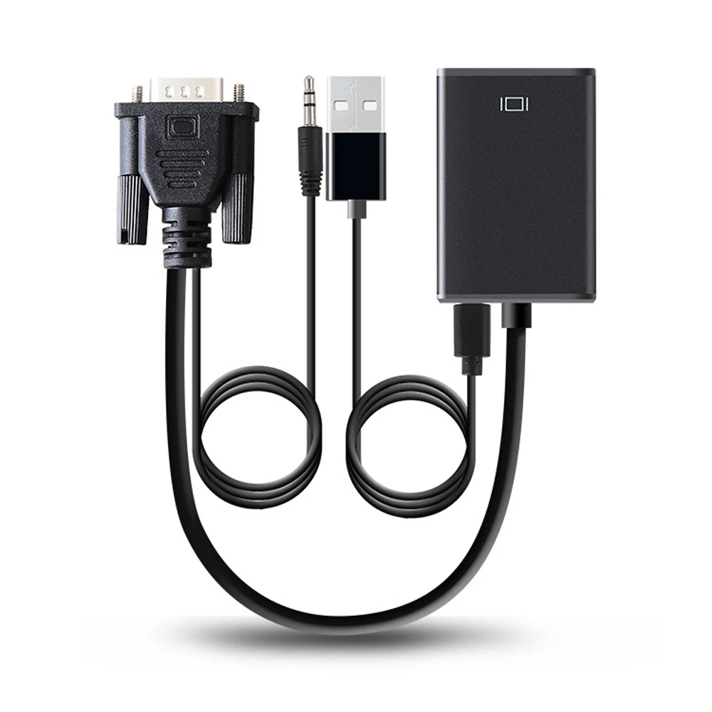 Cavo Convertitore Compatibile Da 1080P Vga A Hdmi Audio Adattatore Compatibile Da Vga A Hdmi