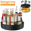 360 Rotation Non-Skid Spice Tray Pantry Cabinet Turntable with Wide Base Storage Bin Rotating Organizer for Kitchen Seasoning 2