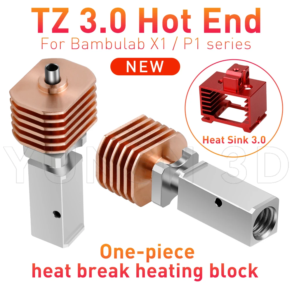 Upgrade TZ3.0 Hotend for BambuLab P1S P1P X1 X1C TZ V3.0 Upgrade Hotend for Bamboo All Metal Hotend High Temperature Print Head — view 2