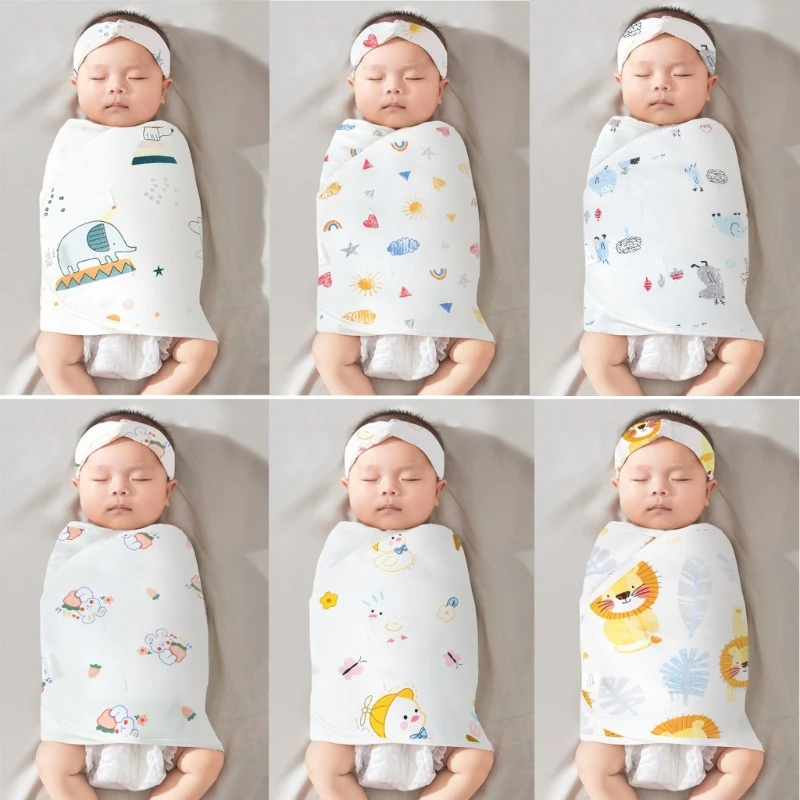 

Newborn Swaddle Blanket Wrap Cotton Baby Blanket Wrap for Baby 0-6 Months Gift