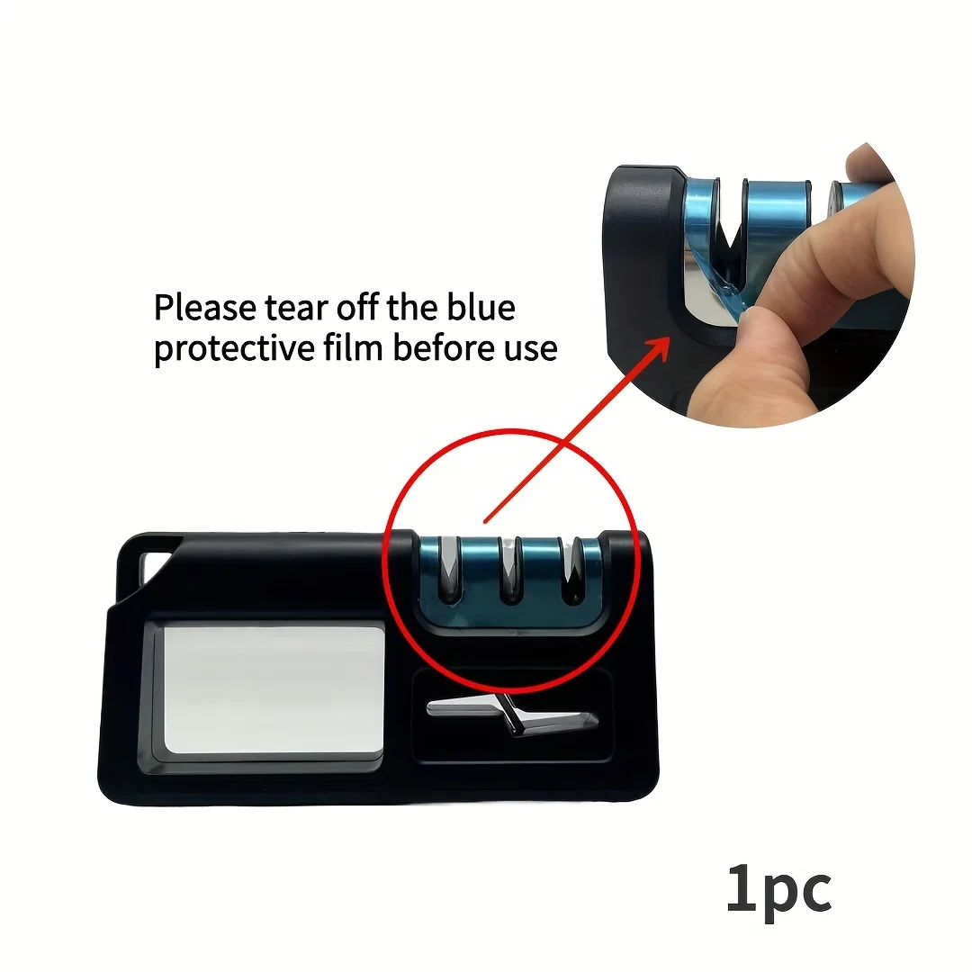 Diamond Sharpening Stone, Multi-Functional Four-in-One Manual Quick Sharpener for Kitchen Knives, Scissors, and Tools