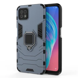 Durable Armor Magnetic Suction Stand Full-Edge Phone Cover for Oppo A15(A15S A35) (NavyBlue)