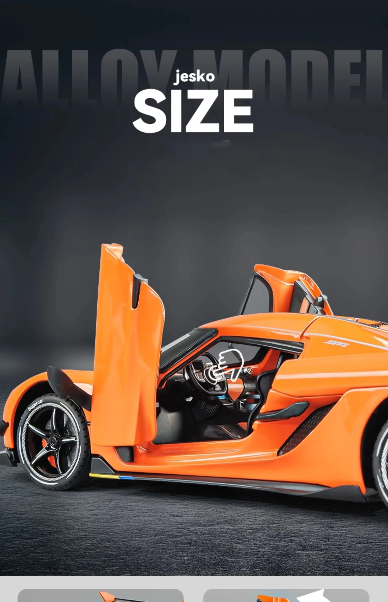 Koenigsegg Jesko Supercar 1:24 Ölçekli Model Araba