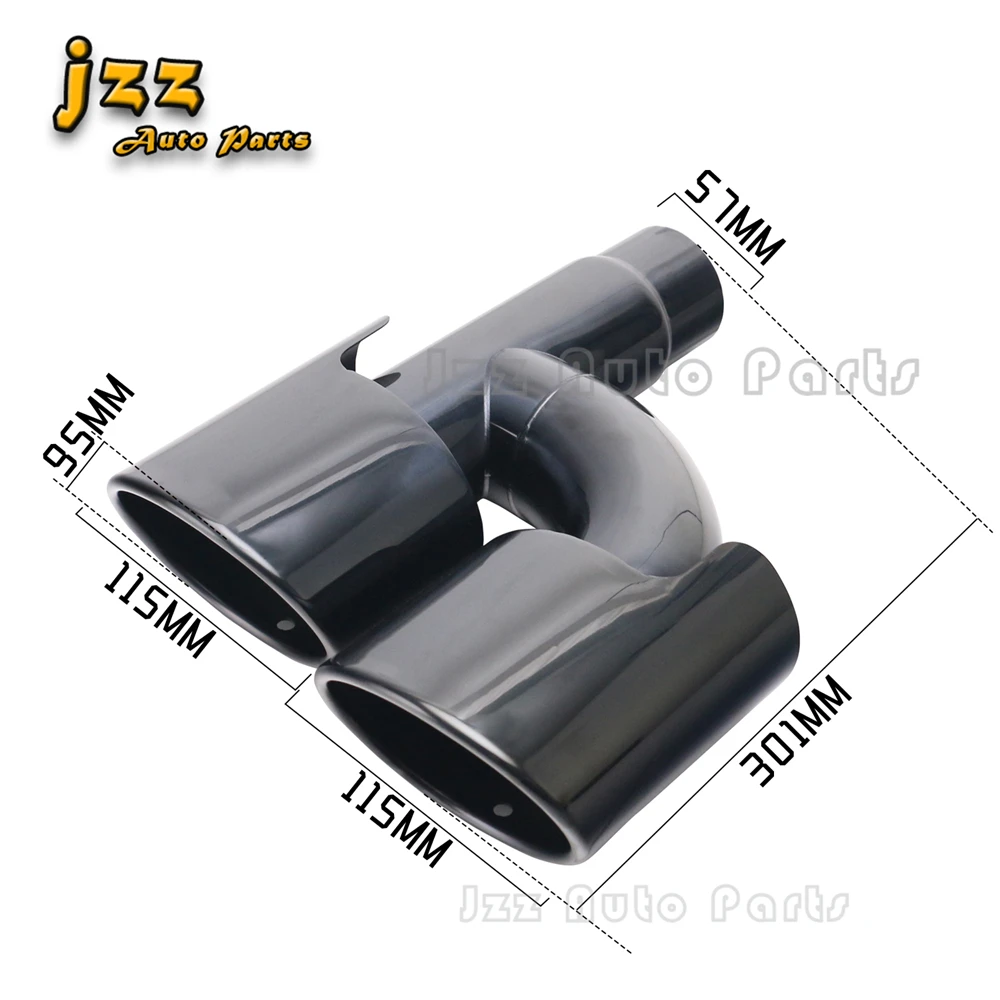 エキゾースト マフラー チップ テールパイプ ユニバーサル ストレートステンレス スチール マットブラック 2.0 × 3.5IN 自動車 アクセサリー AL-DD-1854 AL