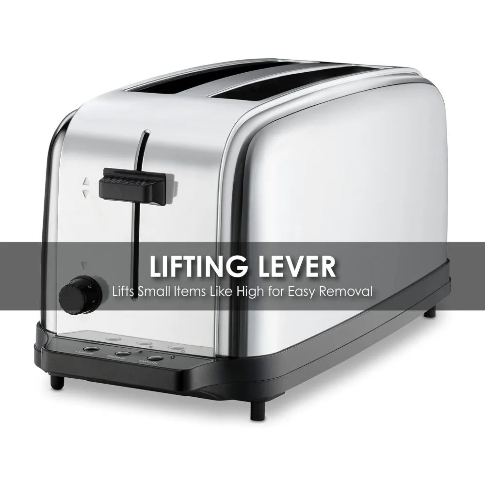 Commercial WCT704 4 Slice Extra Long Slot Light Duty Pop-Up Toaster, 120V, 5-15 Phase Plug 3