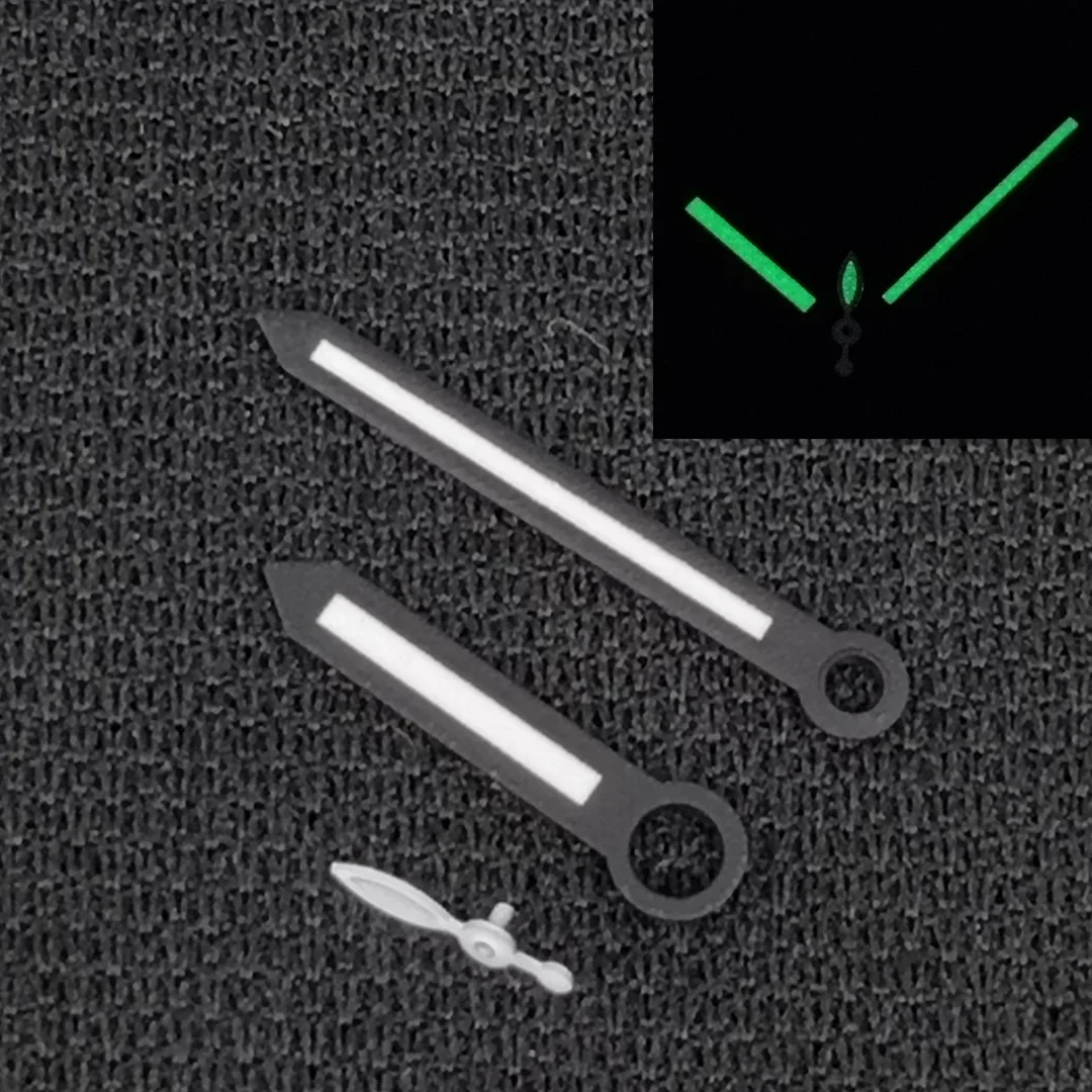 ETA Watch Hands Black Edge White Hands with Green Luminous Watch Pointer for ETA 6497 6498 or Sea Gull ST3600 ST3620 Movement watch accessories