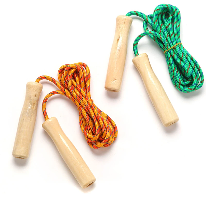 Jump Rope Skipping Rope Wooden Handle Skipping Ropes 2.5M for Students Fitness Training Sport Game