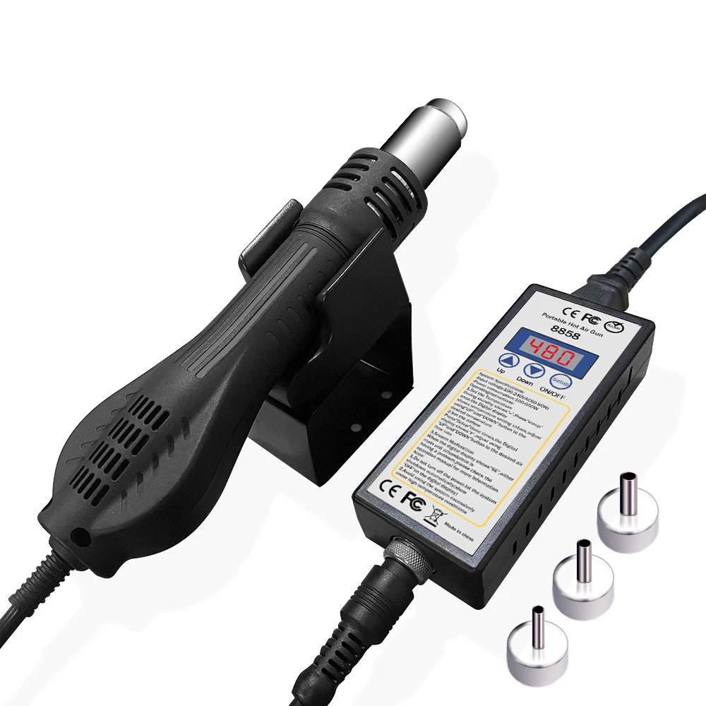 

8858 Digital display temperature adjustable hot air gun Hot air blower maintenance mobile phone Powerful gun desoldering station