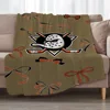 A-Anaheims Ducks Throws Blankets for Sofa Luxury Bedding Knitted Plaid Warm Blanket for Winter Fleece Throw Blanket Fluffy Knee 2