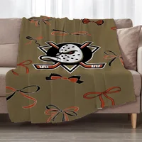 A-Anaheims Ducks Throws Blankets for Sofa Luxury Bedding Knitted Plaid Warm Blanket for Winter Fleece Throw Blanket Fluffy Knee 2