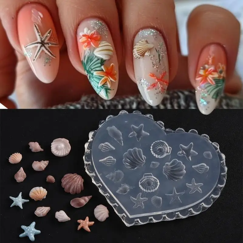 DIY Nail Art Tools, 3D Butterfly and Rose Flower Stamping, Flexible Silicone Mold, Tulip Design Manicure Template