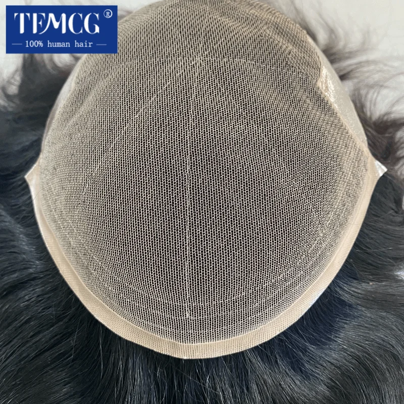 Q6 Male Hair Prosthesis Lace & Knotted PU Man Wig Replacement Systems Natural Human Hair Toupee Men,human hair toupee