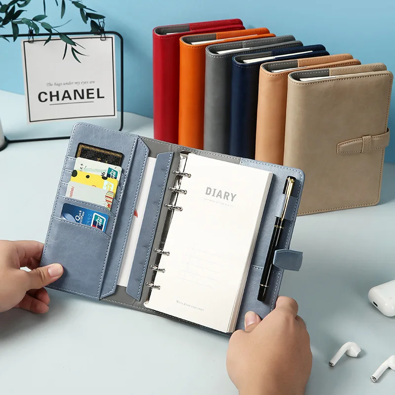 a6 Business ledger grid loose-leaf Japanese and Korean buckle student notebook simple ins diary notebook