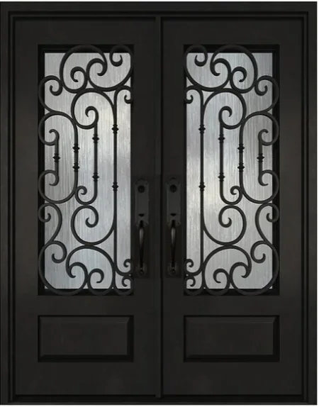 Factory Wholesale Iron Doors Double Entrance Iron Front Entry Door Security Door 5