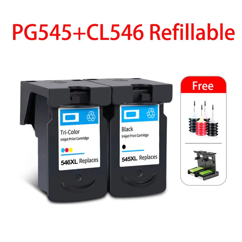 

Совместимый пополняемый картридж для чернил для принтера Canon 545 546 PG545 CL546 Pixma TS205 TS305 TS3150 TS3151 TR4550