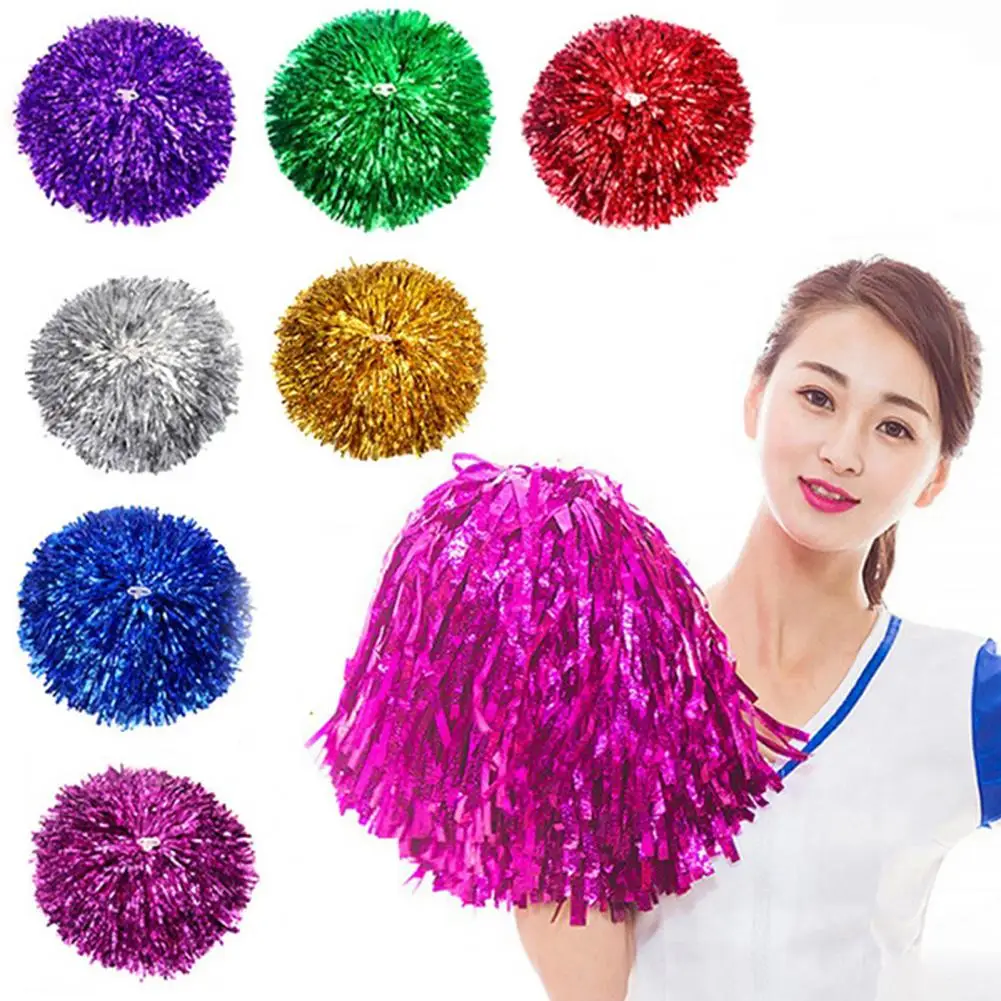Universal Cheerleading Flower Ball Straight Shank Type Eco-friendly Compact Cheerleading Pompons for Soccer