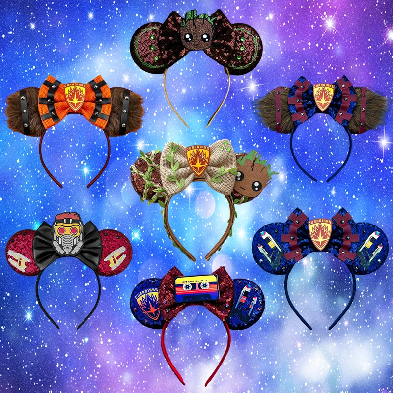 

Disney Guardians of The Galaxy Ears Headband Women Cute Groot Hairbands Girls Marvel Heros Hair Accessories Kids Xmas Party Gift