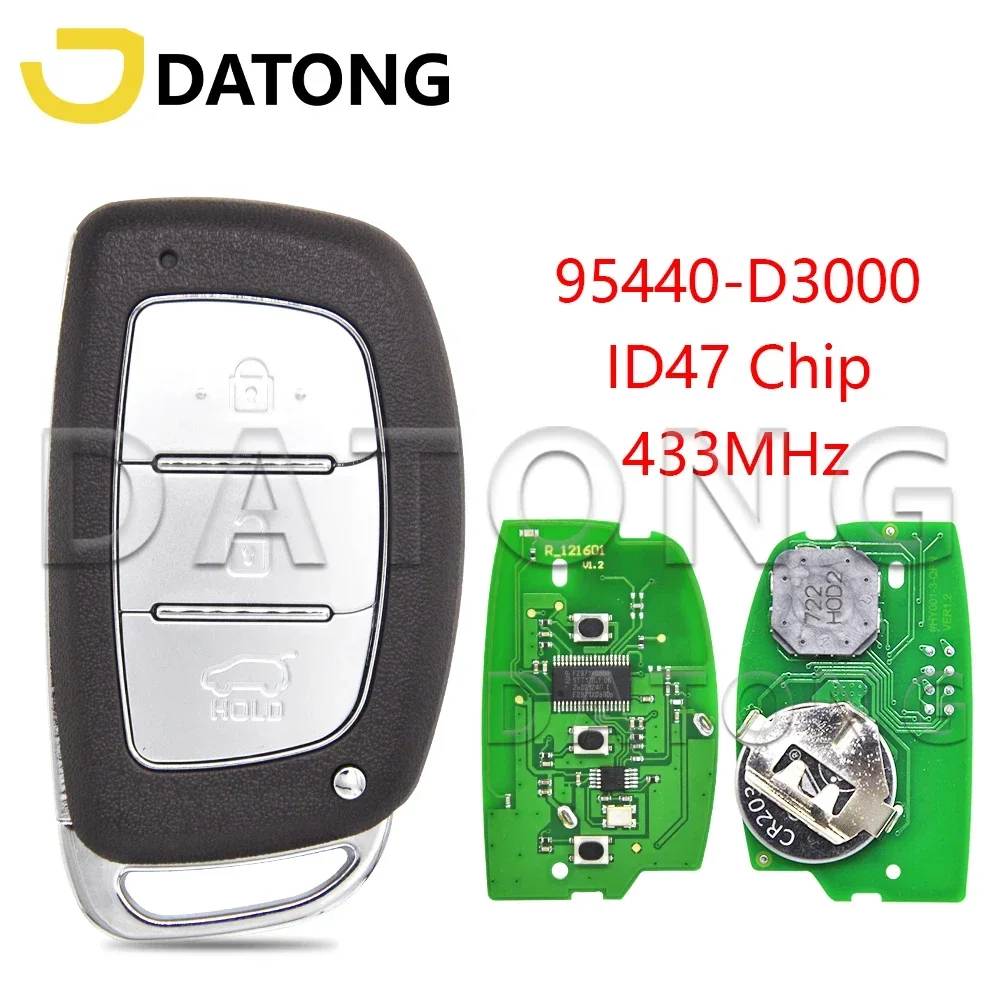 

Datong World Car Remote Key For Hyundai Tucson 2014 2015 2016 2017 2018 ID47 NCF2951X Chip 95440-D3000 433MHz Promixity Card