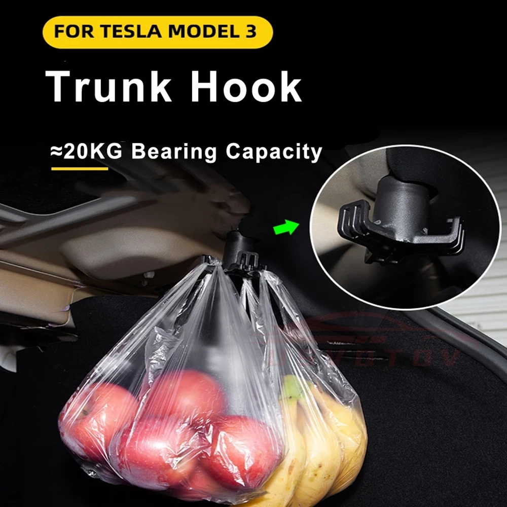 para Tesla Model Y coche, maletero, gancho bolsa maletero trasero gancho  soporte accesorios nuevo