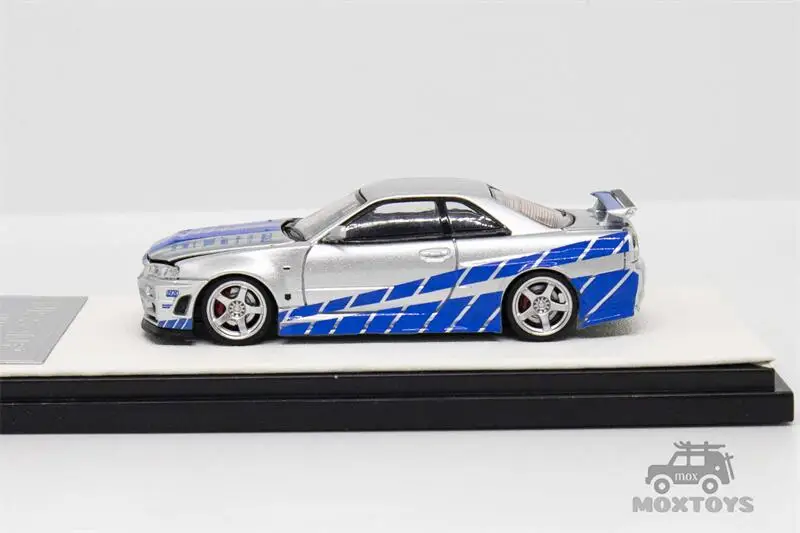 TIME MICRO 1:64 Nissan Gtr R34 open cover Fast & Furious car