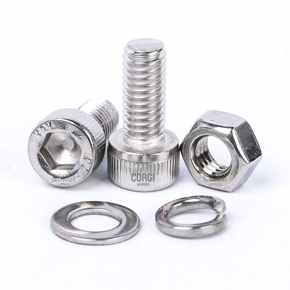 M2 M2.5 M3 M4 M5 M6 Up to 1080 304 Stainless Steel Hex Socket Head Cap Screw Assortment Kit DIN912 Screw Nuts Bolts Washers Set hexagon socket head bolt hex socket screw hexagon socket screw hexagon socket head screw stainless steel screw screw and nut kit