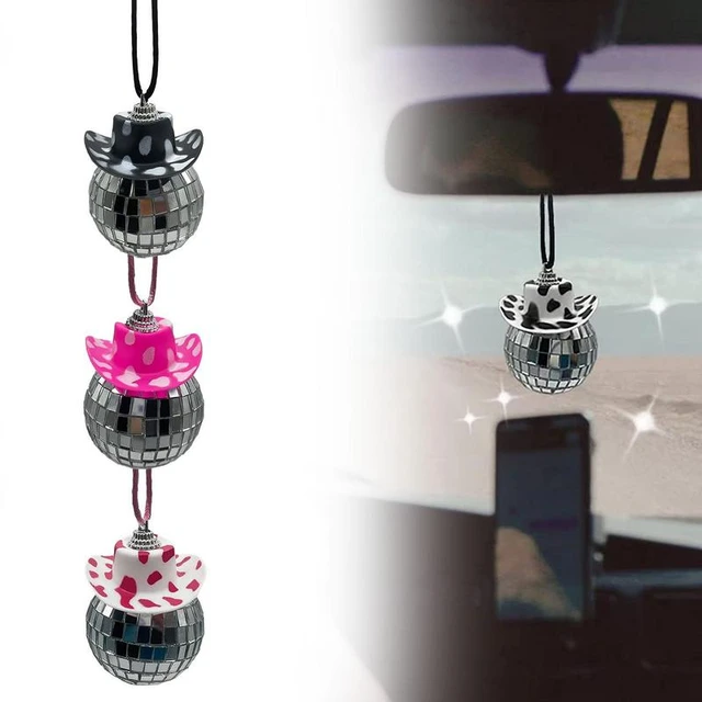 Ornement de miroir de voiture Chang Ball, chapeau de cowboy, bling de  voiture, vue arrière, décoration de voiture - AliExpress