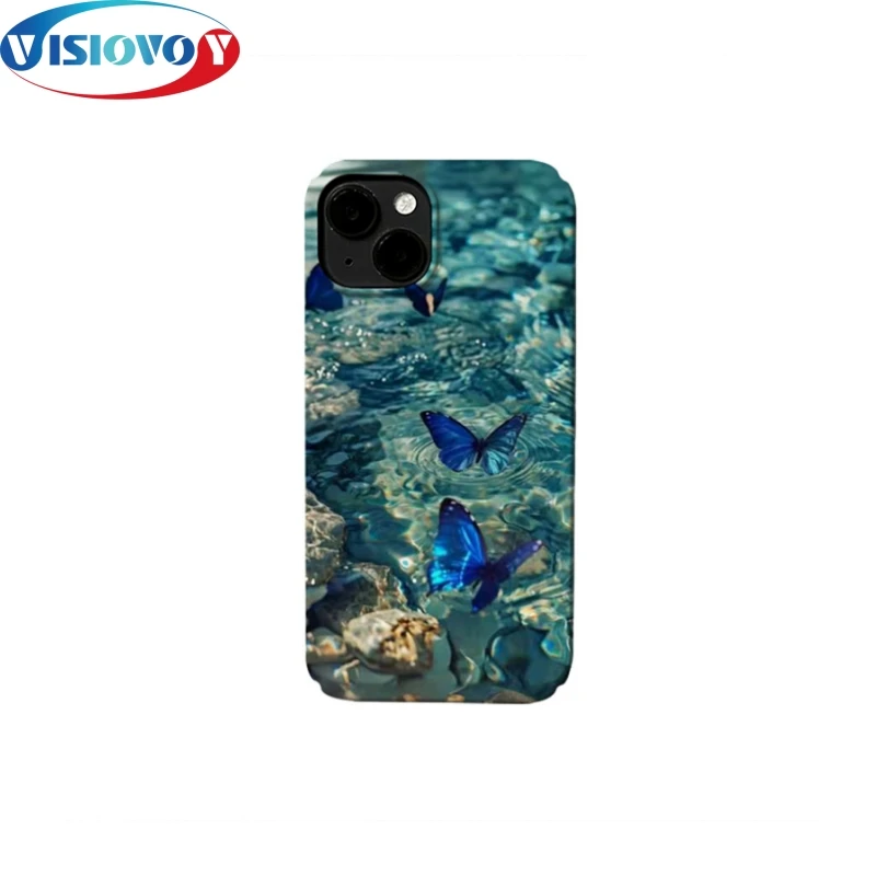 Advanced Sweet Blue Butterfly On The Sea Custodia Per Telefono Per Iphone 15 14 13 Pro Max Art Oil Painting Cover Per Telefono Custodie Posteriori Fun