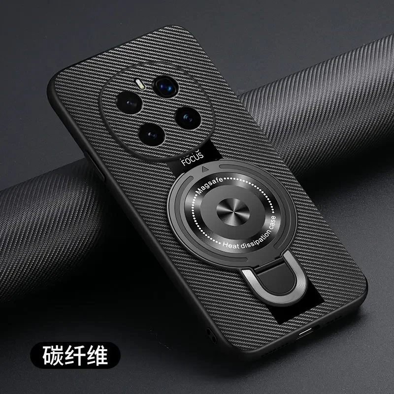 Luxury Silicone Leather Shockproof Case with Magnetic Ring Holder