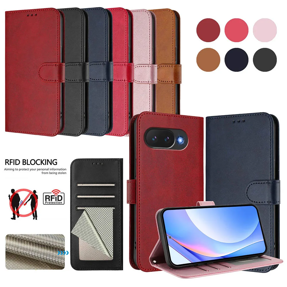 Premium RFID Leather Wallet Flip Case - Sleek and Secure Phone Protection