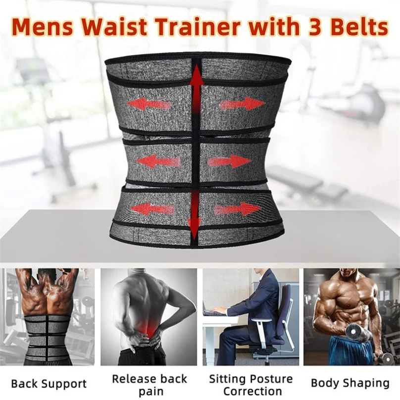 Sauna Suit Mens Waist Corset Slimming Trimmer Belt belly Fat burner chest Abdominal binder Sweating Reductive girdle Body Shaper