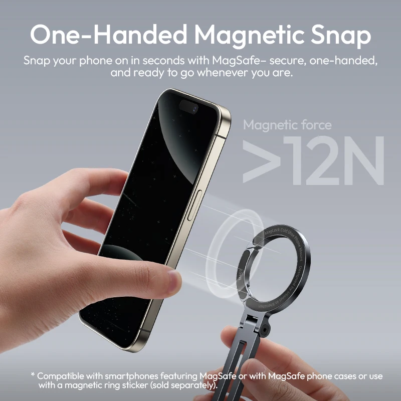 Ulanzi MA07 Maglock 1/4 Cold Shoe Phone Mount Magnetic Snap Portable for Smartphone Camrea Tripod Photography Light Livestream