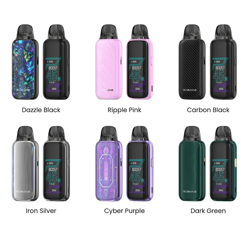 Original Lost Vape Thelema Aura 45 Kit 45W Electronic Cigarette with 1600mAh Battery 3ML E Plus V2 Pod Cartridge Vaper pod system