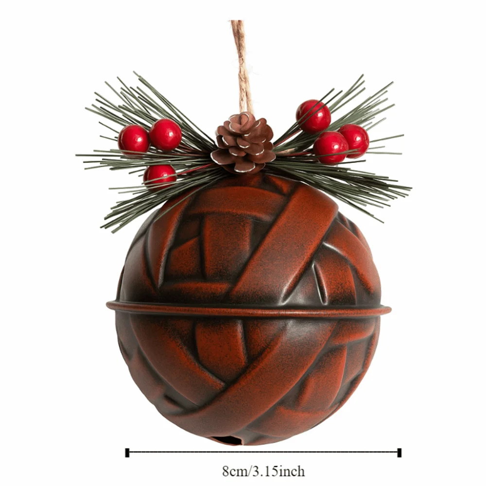 Dress Up Bowknot Christmas Bell Decorations Retro Pinecone Red Berry Xmas Hanging Pendant Decorative Hanging Sled Bells Gifts