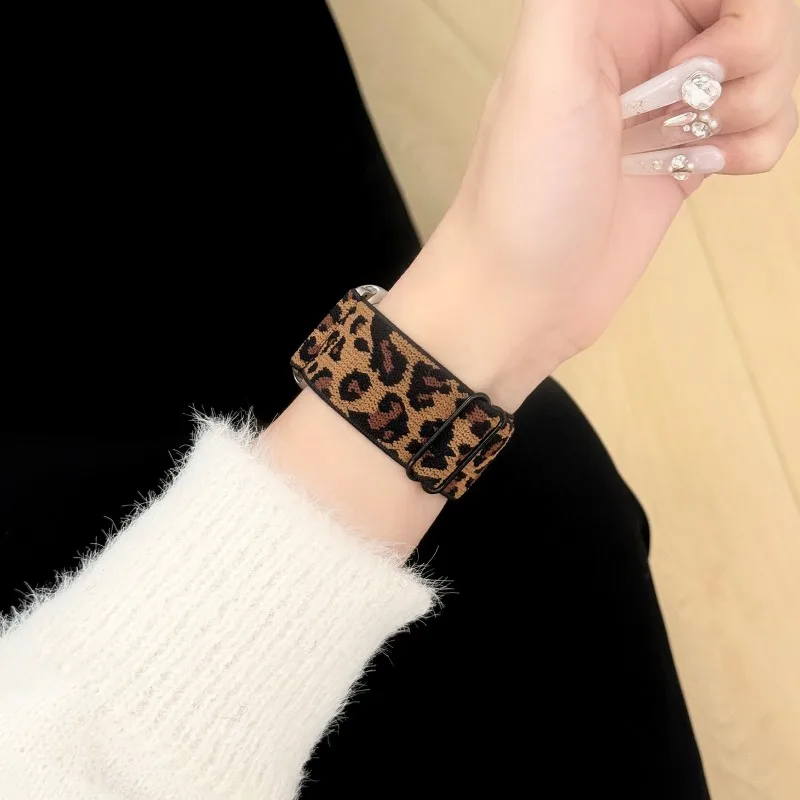 รูปสินค้า สร้อยข้อมือลายเสือดาว ไนลอน สำหรับ Apple Watch ทุกรุ่น