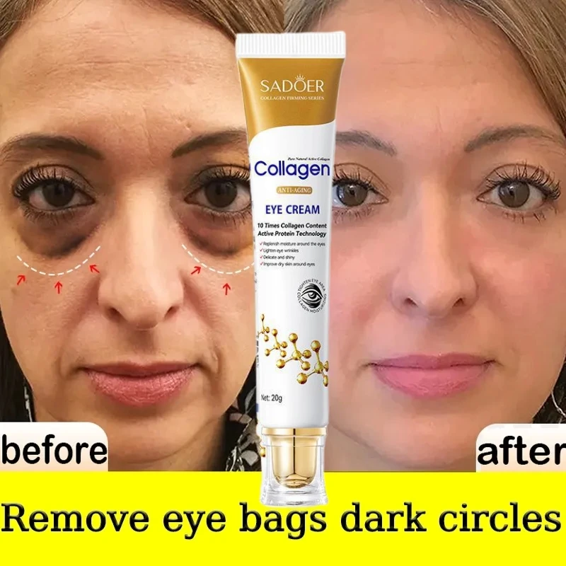 

Instant Eye Bag Remove Cream Collagen Removal Wrinkles Firm Fine Line Fade Brighten Dark Circle Anti Puffiness Korean Skin Care