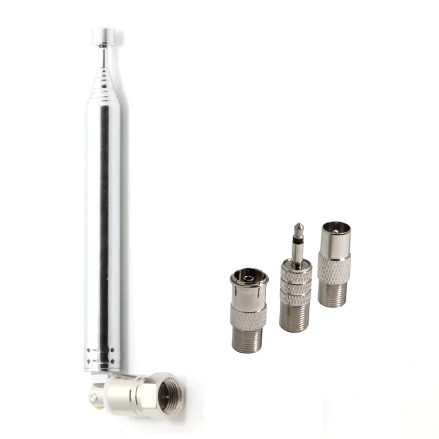 Indoor FM Radio 10 section Telescopic Antenna 75 Ohm Unbal F Type Male