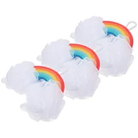 3 Pcs Rainbow Bath Sponge Set Kids Exfoliating Shower Body Scrubber PU Sponge Gentle Skin Care Bathtub Cleaning Reusable 2