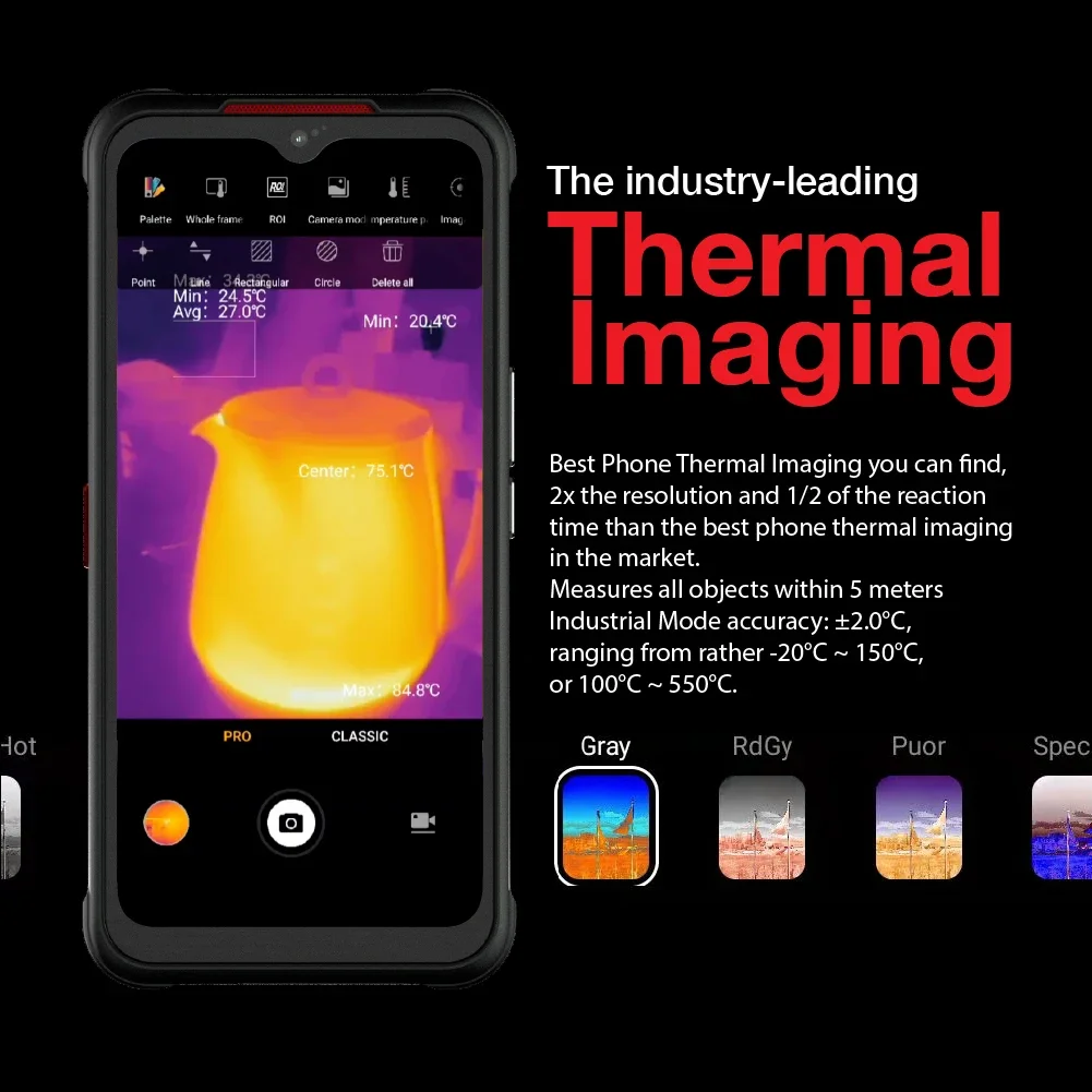 AGM Glory Pro 5G Thermal Imaging  Camera 6200mAh Large Capacity Battery  8GB 256GB Night Vision 20MP Supprot NFC 3