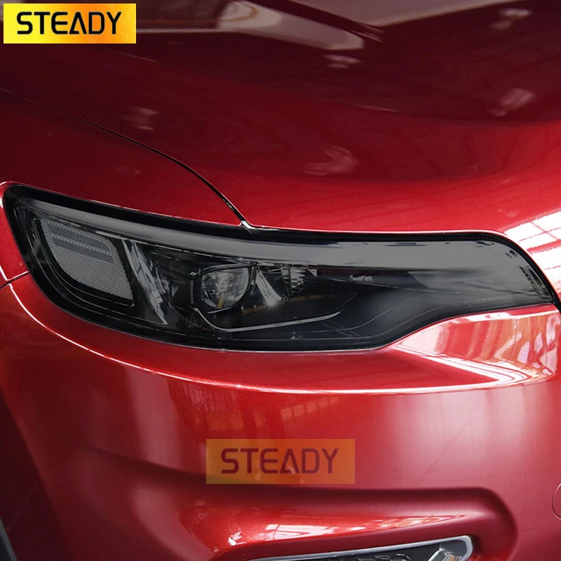 

Car Headlight Protective Film Front Light Transparent Smoked Black TPU Sticker For Jeep Cherokee KL 2019-Present Accessories