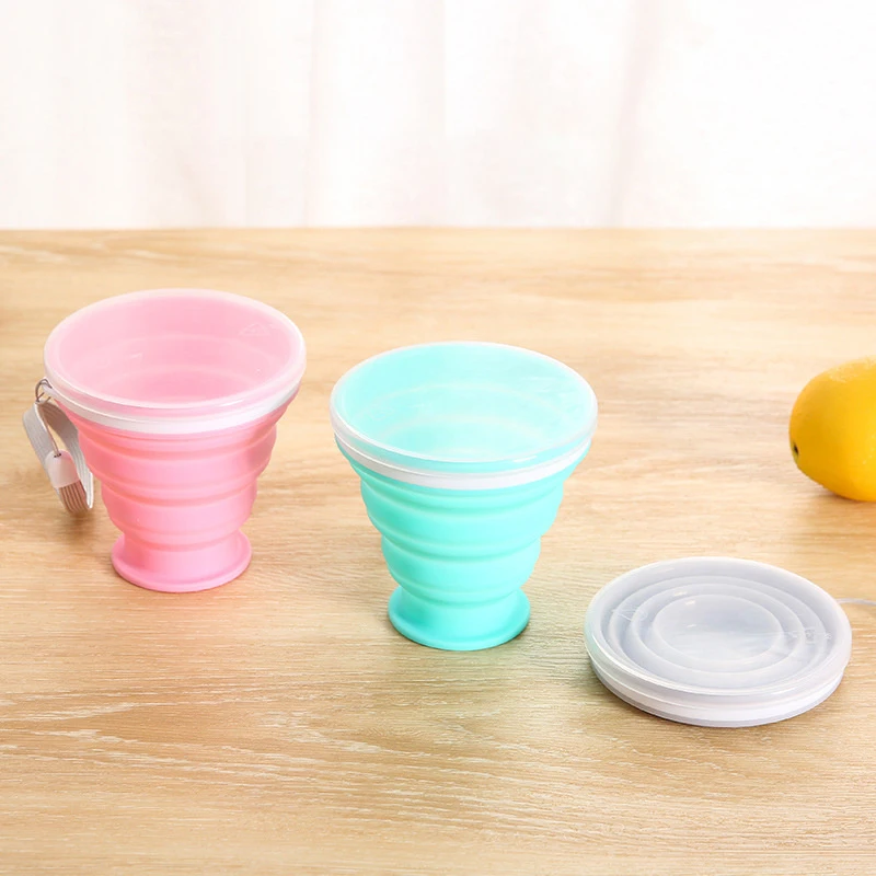 Folding Cup Foldable Collapsible Telescopic Silicone Water Bottle Outdoor Travel Children Cups Teacups Ware Jug Drink Water