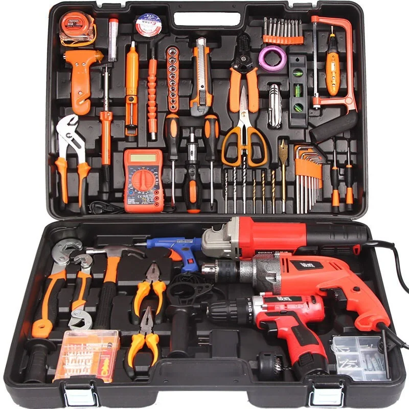 

Hardware Tool Set Household Hand Electric Drill Combination Set Electrician Repair Multi-function Toolbox