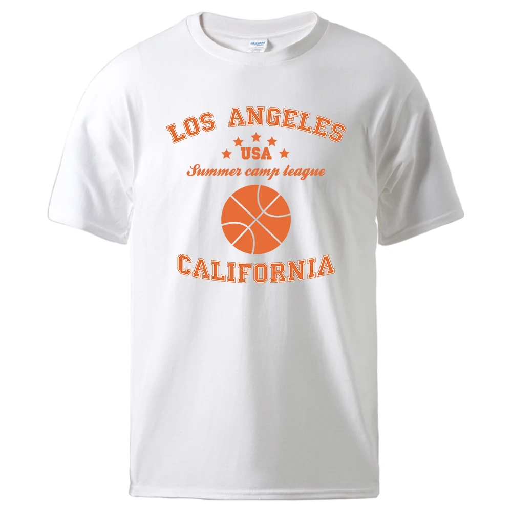 

Summer Basketball Los Angeles California Usa Cotton T-Shirt Short Sleeve Tee Top Hipster Fashion Tee Shirt Hip Hop Summer Tshirt