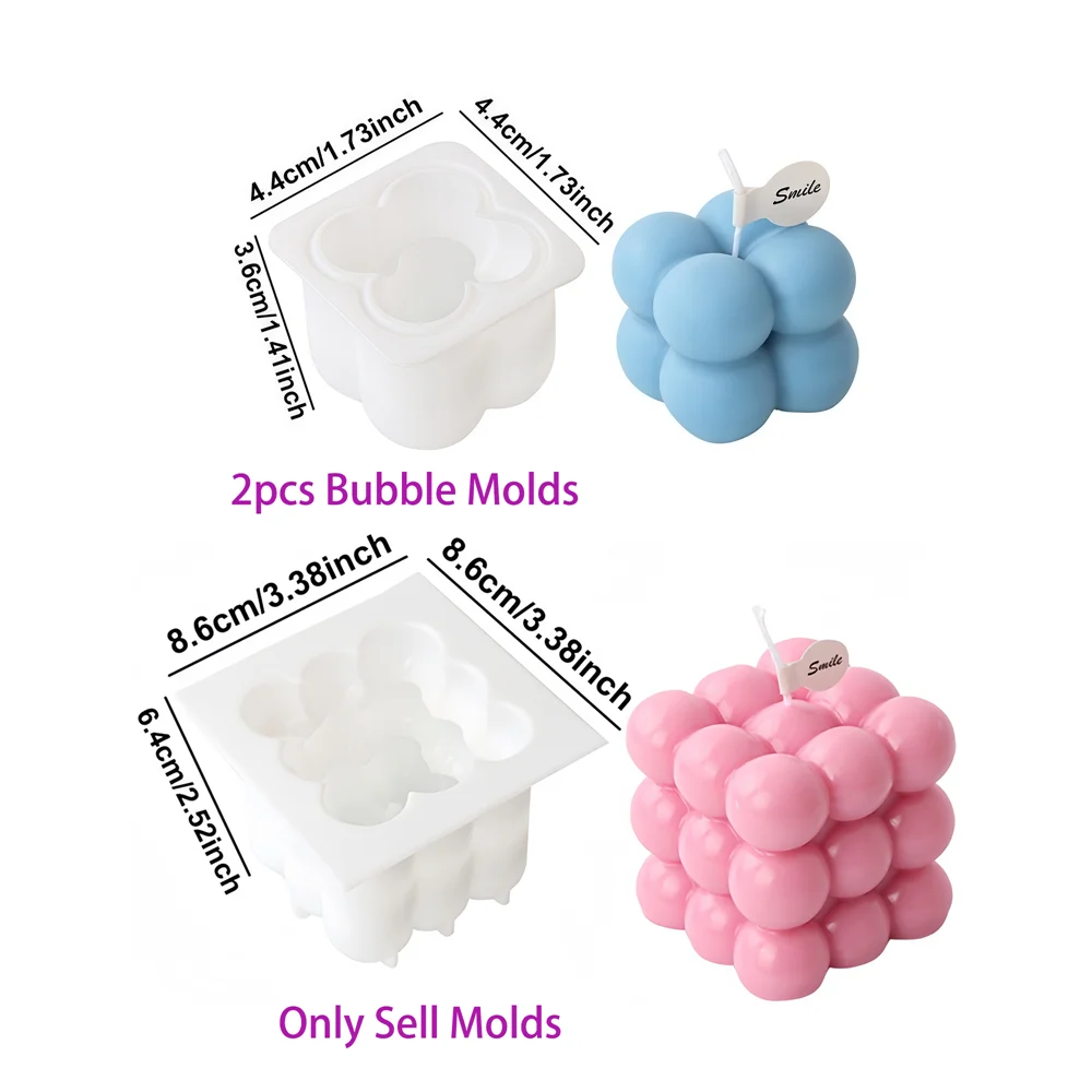 Christmas Holly Leaf Bubble Candle Silicone Mold Handmade Aromatherapy Gypsum Clay Making Shaped Candle Xmas New Year Gift Mold