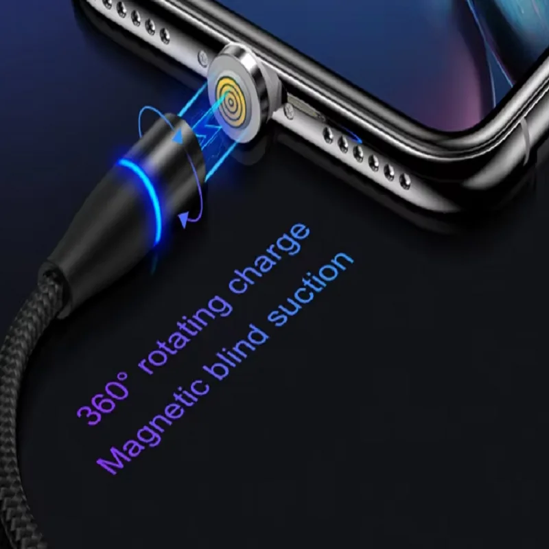 Magnetic Fast Charging Cable with USB Type C and Micro USB - 3 in 1