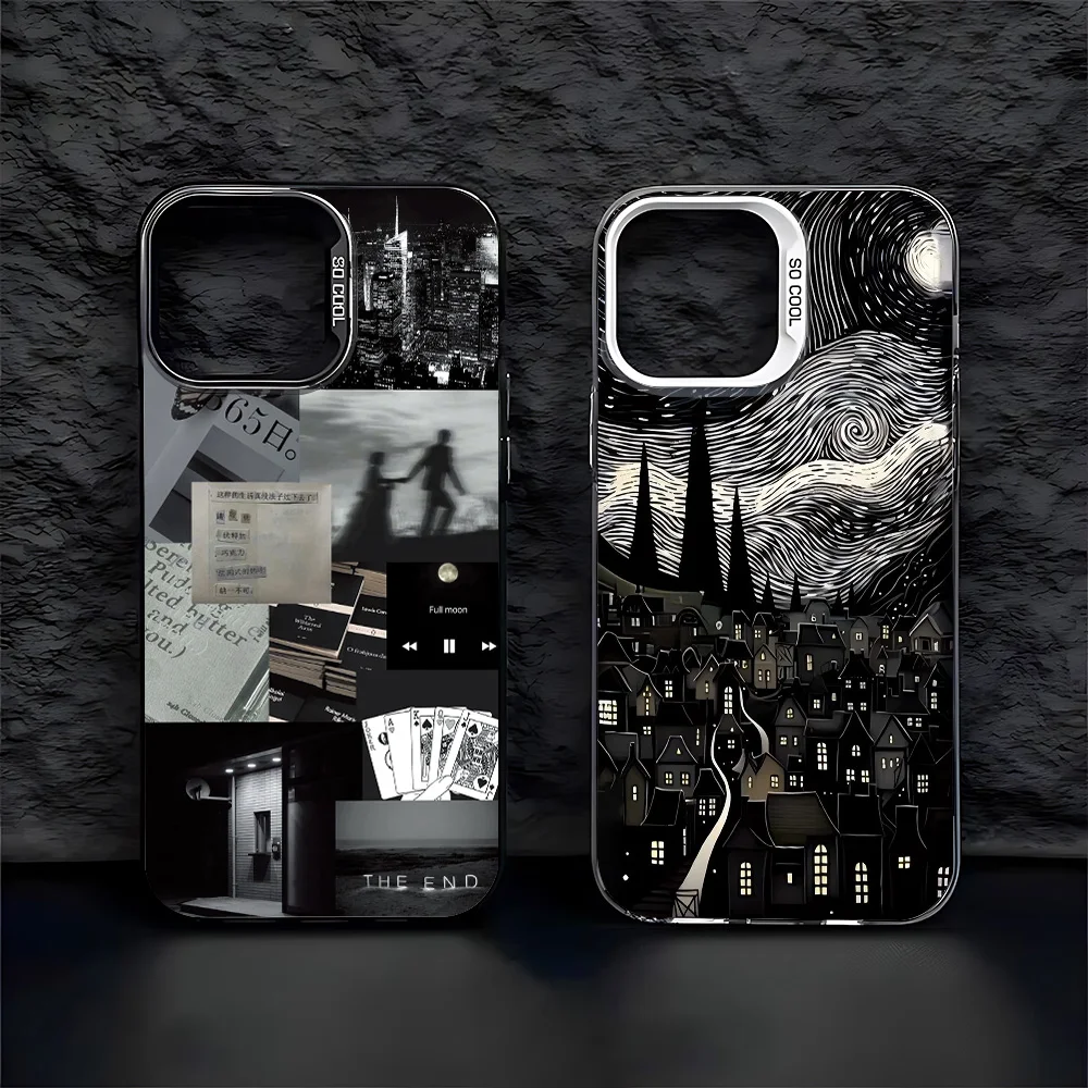 Luxury Daily Life Silhouette Matte Phone Case - Elegant Back Cover