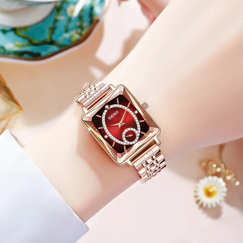 Fashion Watch Ladies Square Women Watches Top Brand Luxury Rose Golden Quartz Stainless Steel Waterproof Wrist Watch Reloj Mujer