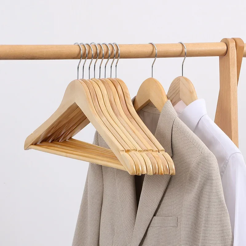 

5pcs Solid Wood Hanger Clothes Rack Non Deformable High-quality Anti Slip Clothing Stand Strong Load-bearing for Hotel Hangers